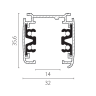 Трек четырехконтактный 3-фазный LIGHTSTAR 504038-R QUATTRO стыковочными пазами 3м, ЧЕРНЫЙ